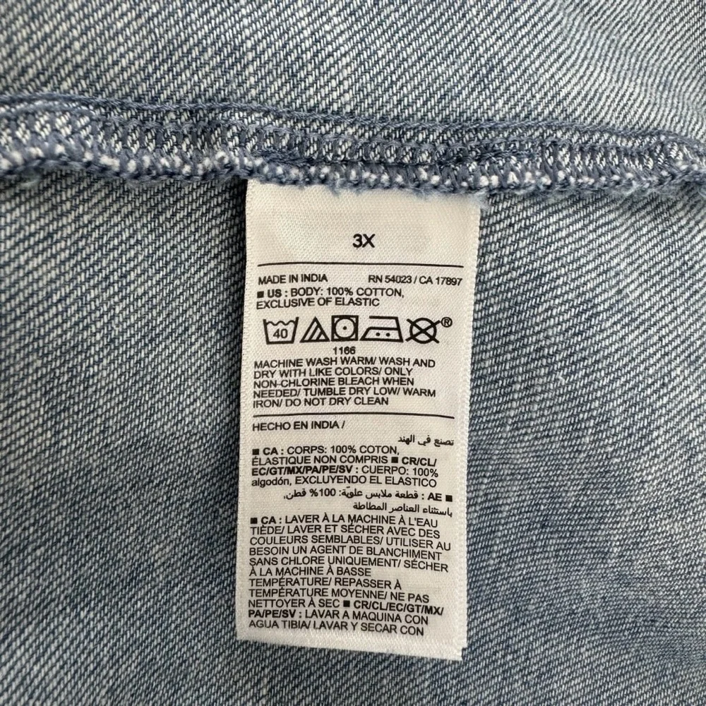 Old Navy Womens Dress Size 3X Blue Chambray Denim Midi Smocked Waist Cottagecore - Picture 11 of 16